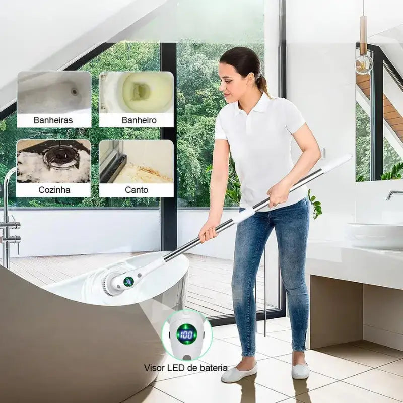 Escova de Limpeza Elétrica Multifuncional